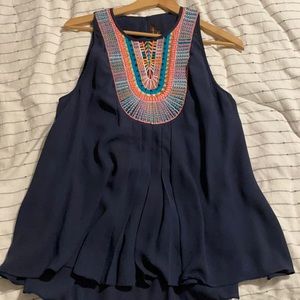 Anthropology top, navy, size M